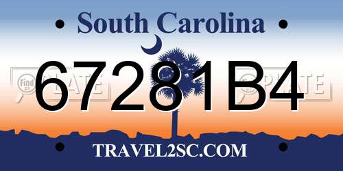 67281B4 South Carolina License Plate