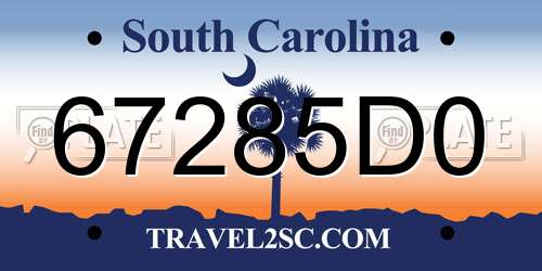 67285D0 South Carolina License Plate