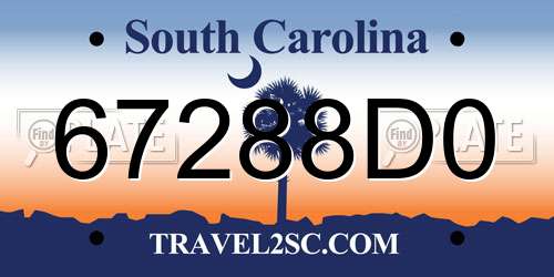 67288D0 South Carolina License Plate