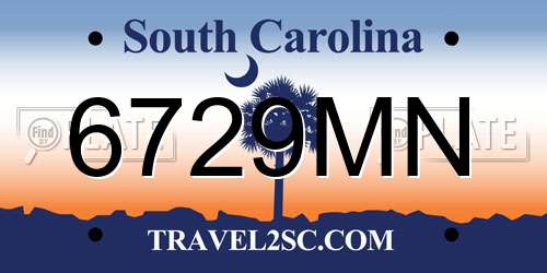 6729MN South Carolina License Plate