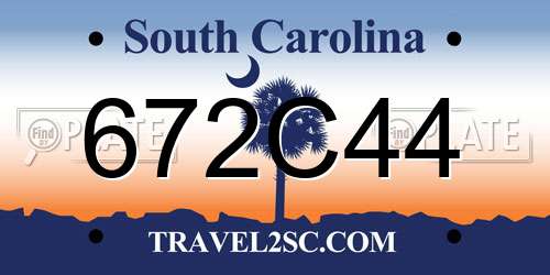672C44 South Carolina License Plate