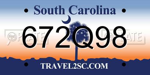 672Q98 South Carolina License Plate