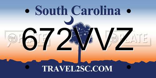 672VVZ South Carolina License Plate