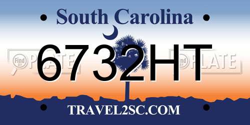 6732HT South Carolina License Plate