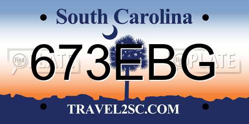 673EBG South Carolina License Plate