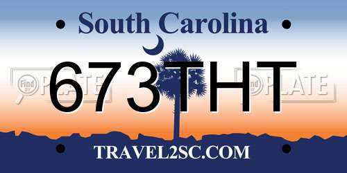 673THT South Carolina License Plate