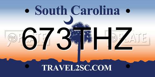 673THZ South Carolina License Plate