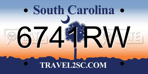 6741RW South Carolina License Plate