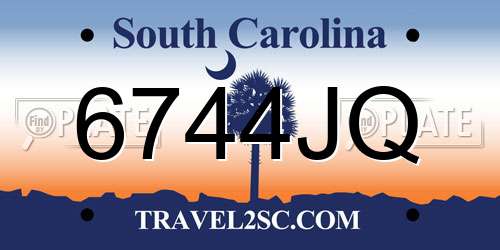 6744JQ South Carolina License Plate