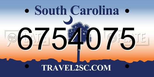 6754075 South Carolina License Plate