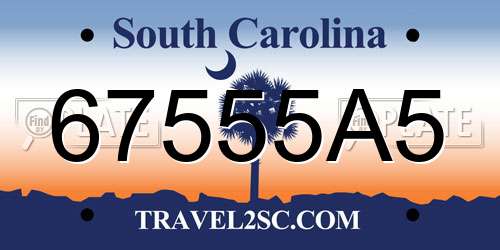 67555A5 South Carolina License Plate