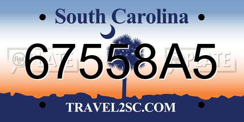 67558A5 South Carolina License Plate