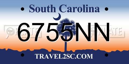 6755NN South Carolina License Plate