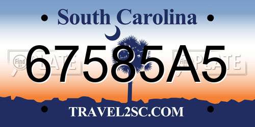 67585A5 South Carolina License Plate
