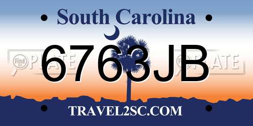 6763JB South Carolina License Plate