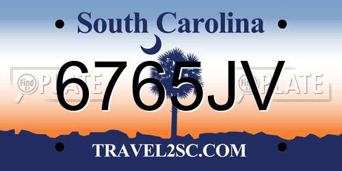6765JV South Carolina License Plate