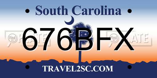 676BFX South Carolina License Plate
