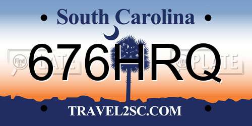 676HRQ South Carolina License Plate