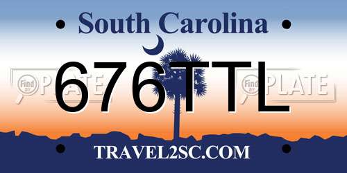 676TTL South Carolina License Plate