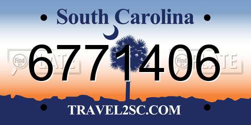 6771406 South Carolina License Plate