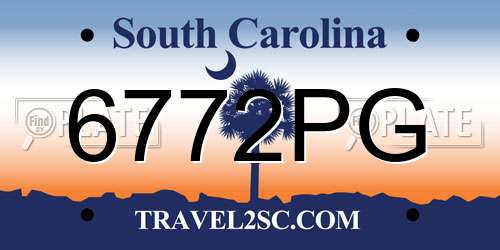6772PG South Carolina License Plate