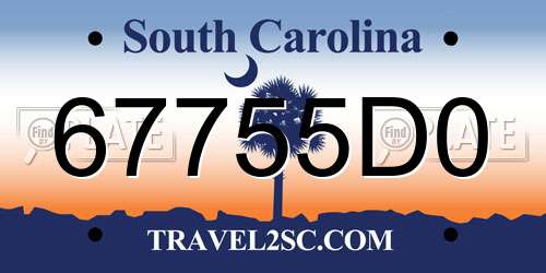 67755D0 South Carolina License Plate