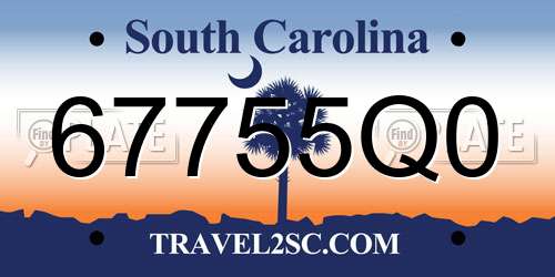 67755Q0 South Carolina License Plate