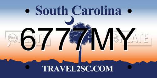 6777MY South Carolina License Plate