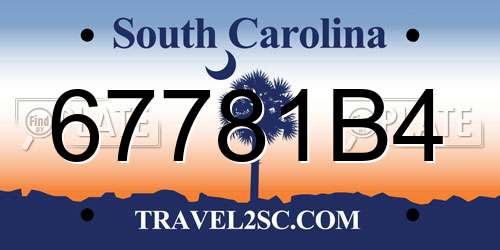 67781B4 South Carolina License Plate