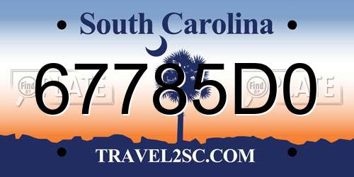 67785D0 South Carolina License Plate