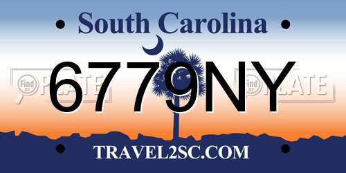 6779NY South Carolina License Plate