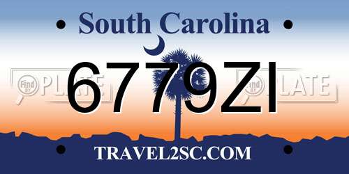 6779ZI South Carolina License Plate