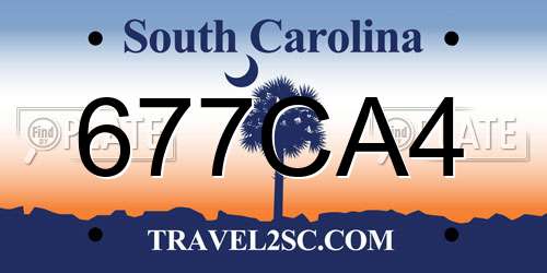 677CA4 South Carolina License Plate
