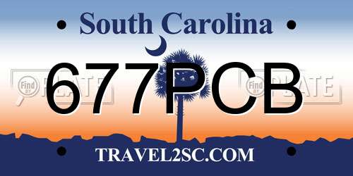 677PCB South Carolina License Plate