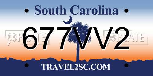 677VV2 South Carolina License Plate
