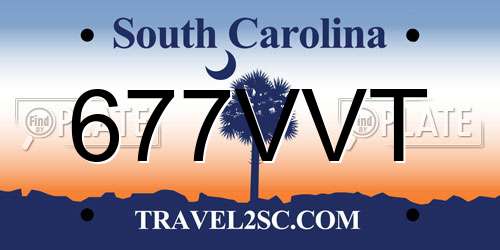 677VVT South Carolina License Plate