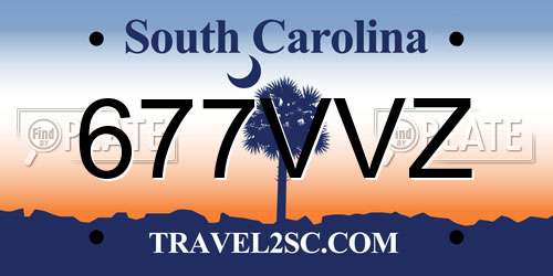 677VVZ South Carolina License Plate