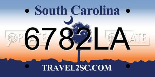 6782LA South Carolina License Plate