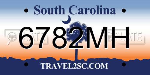 6782MH South Carolina License Plate
