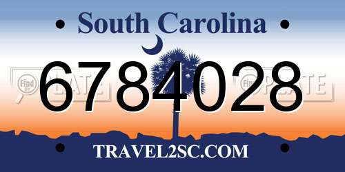 6784028 South Carolina License Plate