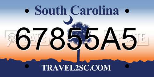 67855A5 South Carolina License Plate