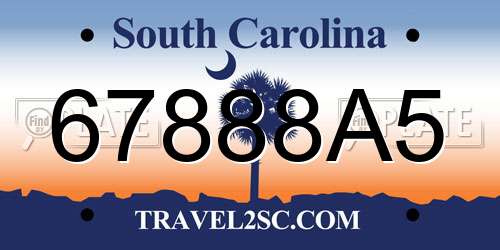 67888A5 South Carolina License Plate