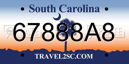 67888A8 South Carolina License Plate