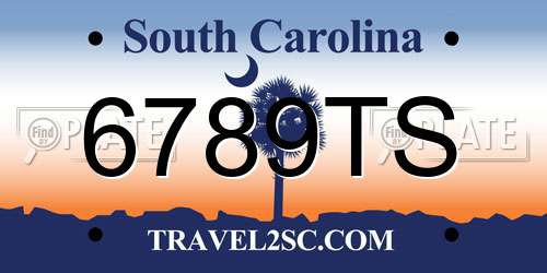 6789TS South Carolina License Plate
