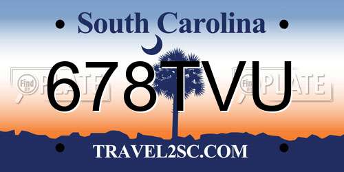 678TVU South Carolina License Plate