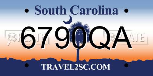 6790QA South Carolina License Plate