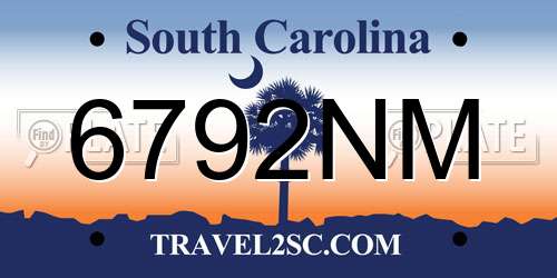 6792NM South Carolina License Plate