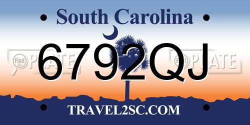 6792QJ South Carolina License Plate