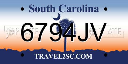 6794JV South Carolina License Plate