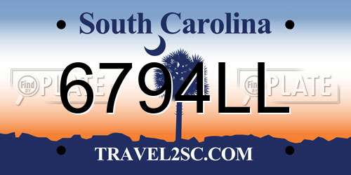 6794LL South Carolina License Plate
